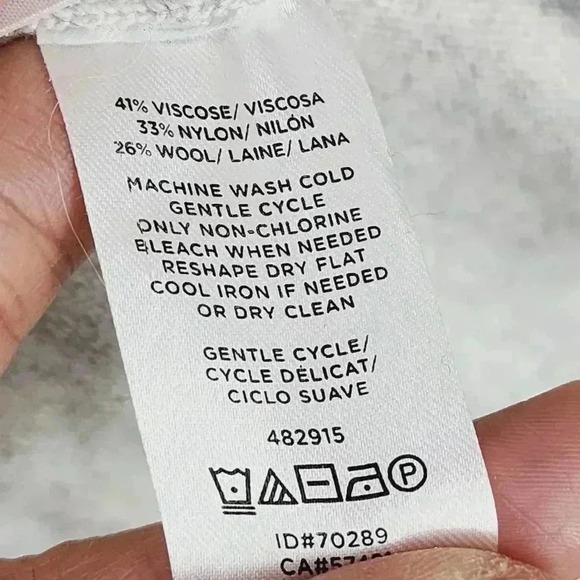 Loft wool blend open front waterfall gray sweater cardigan women's M - Picture 3 of 6